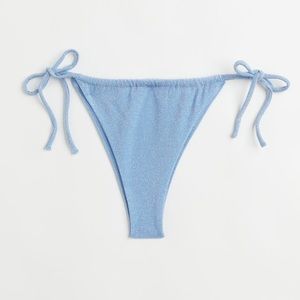 H&M Brazilian Bikini Botton Light Blue Glitter - M